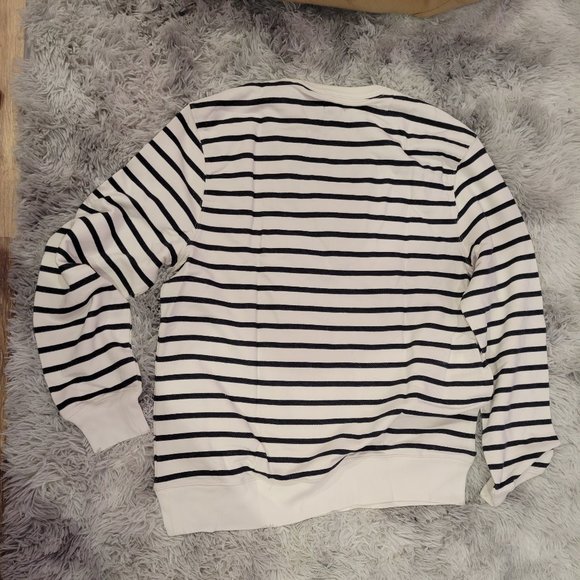 J.Crew, Blue and White Stripe Pullover Sweater - Picture 3 of 3
